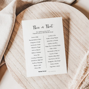 Diese oder jene Game Card Einladung