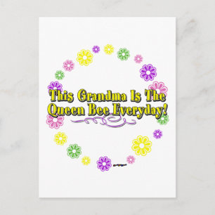 Diese Oma ist die Königinnenbiene Alltag-Blumenrin Postkarte
