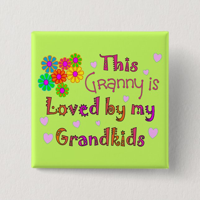 Diese Oma wird durch mein Grandkis geliebt Button (Vorderseite)