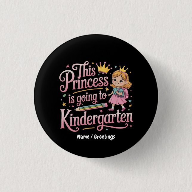 Diese Prinzessin geht zu einem Niedlichen Geschenk Button (Vorderseite)