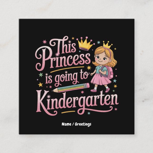 Diese Prinzessin geht zu einem Niedlichen Geschenk Quadratische Visitenkarte (Vorderseite)