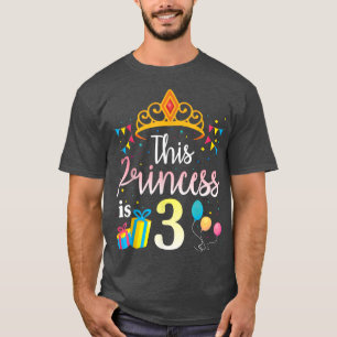 Diese Prinzessin ist 3 Jahre alt Herzlichen Glückw T-Shirt