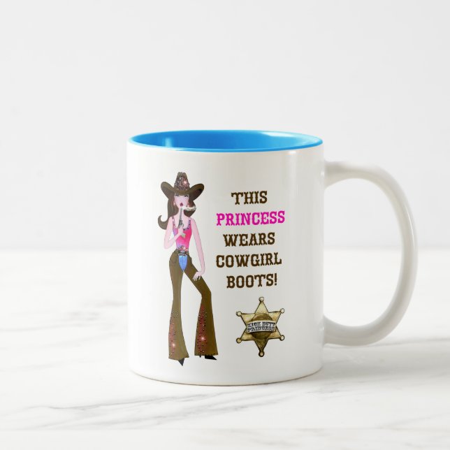 Diese Prinzessin trägt Cowgirl Stiefel! Zweifarbige Tasse (Rechts)