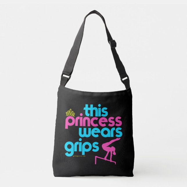 Diese Prinzessin Wears Grips Gymnastics - Golly Tragetaschen Mit Langen Trägern (Vorderseite)