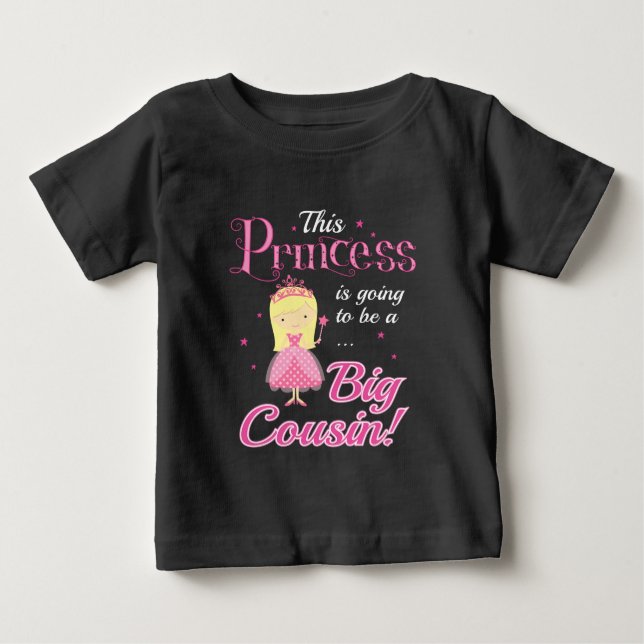 Diese Prinzessin wird ein großer Cousin sein Baby T-shirt (Vorderseite)