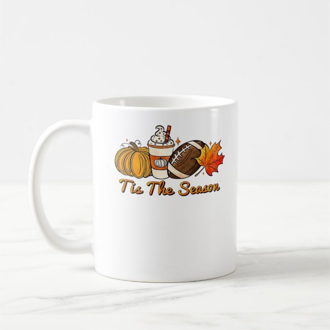 Diese Saison Erntedank Leaf Spice Football Fa Kaffeetasse (Links)