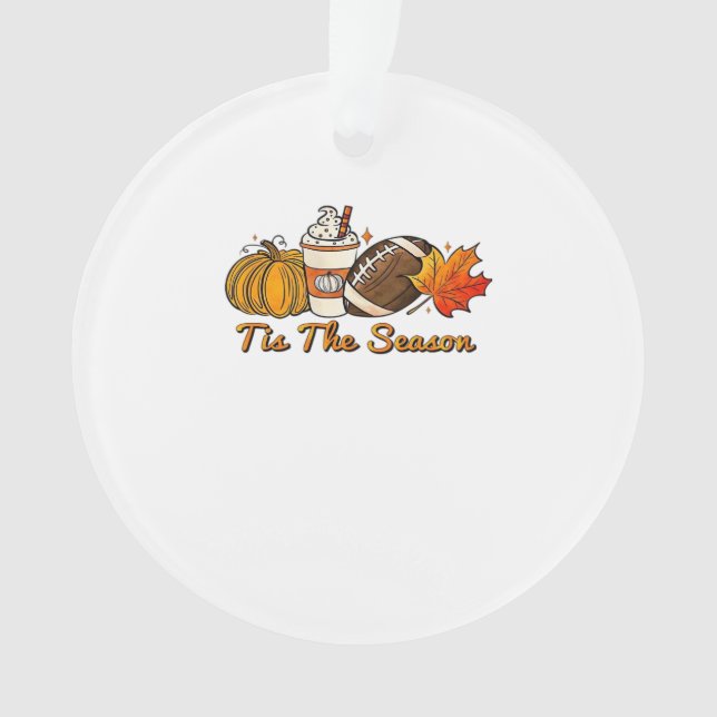 Diese Saison Erntedank Leaf Spice Football Fa Ornament (Vorderseite)