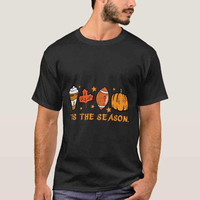 Diese Saison Fußball Fall Pumpkin Gewürz Männer Wo T-Shirt (Vorderseite)