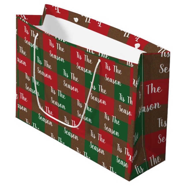 Diese Saison große Weihnachtsgeschenktasche Geschenktüte (Vorderseite Schrägansicht)