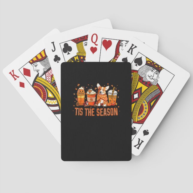 Diese Saison Pumpkin Gewürz Latte Halloween Fall C Spielkarten (Rückseite)
