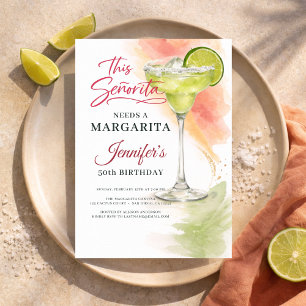 Diese Señorita braucht eine Margarita 50er-Fiesta Einladung