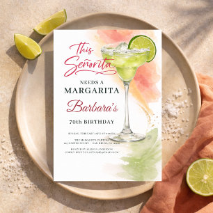Diese Señorita braucht eine Margarita 70er-Party Einladung
