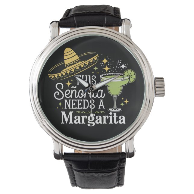 Diese Senorita braucht eine Margarita Cinco De May Armbanduhr (Vorderseite)