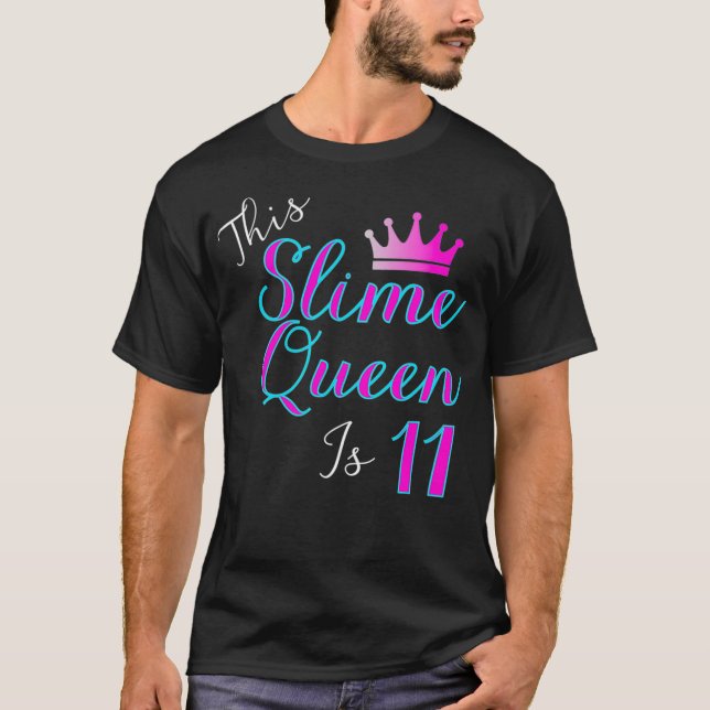 Diese Slime Queen ist 11 Slime Queen 11. Geburtsta T-Shirt (Vorderseite)