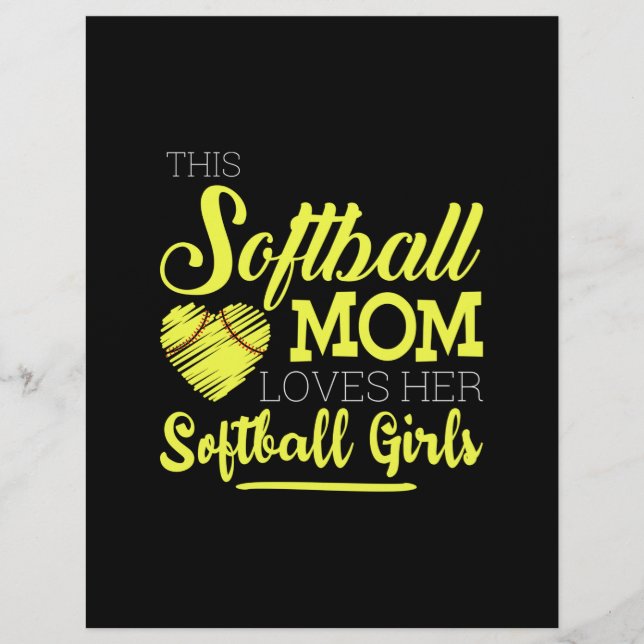 Diese Softball-Mutter Liebe ihre Softball-Girls Briefbogen (Vorderseite)