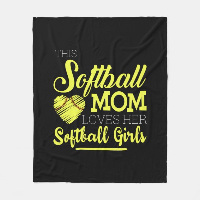 Diese Softball-Mutter Liebe ihre Softball-Girls Fleecedecke (Vorderseite)