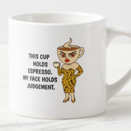 Diese Tasse enthält Espresso. Mein Gesicht zeigt U