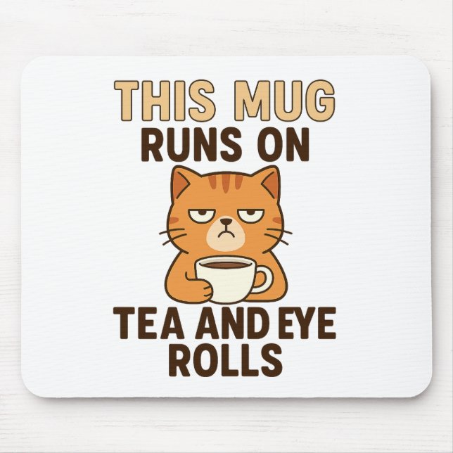 Diese Tasse läuft mit Tee und Augenrollen – Lustig Mousepad (Vorne)