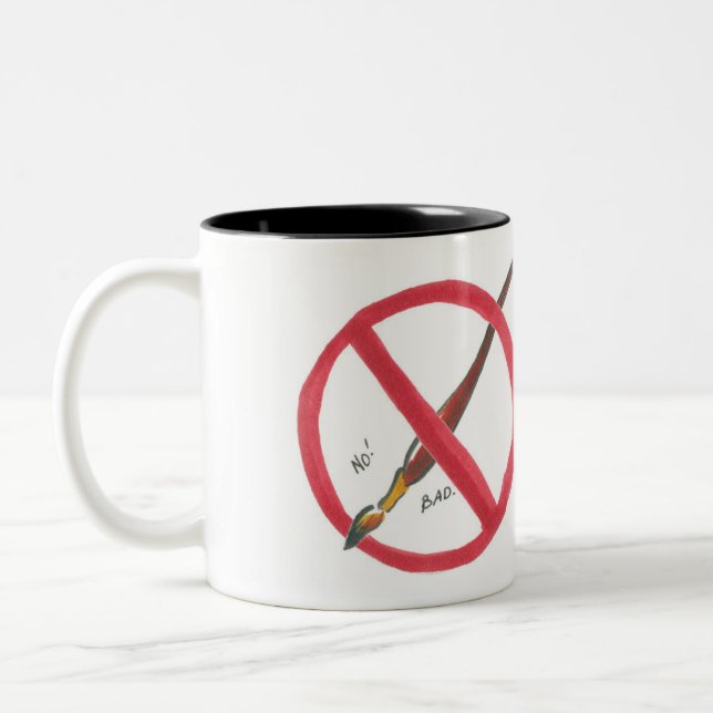 Diese Tasse nicht für das Eintauchen der Bürsten (Links)