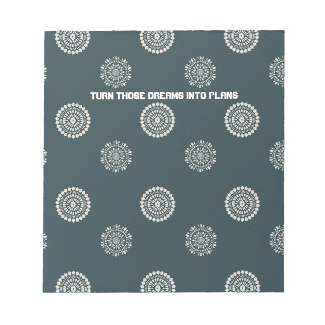 Diese Träume in Pläne umsetzen Notizblock (Vorderseite)