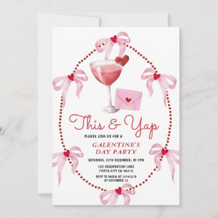 Diese und Yap Pink Bow Galentine's Day Party Einladung