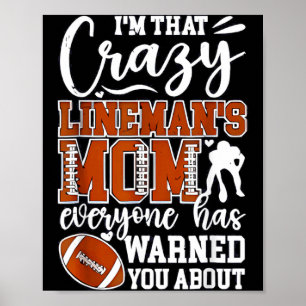 Diese verrückte Linemans-Mutter Lustige Football-M Poster