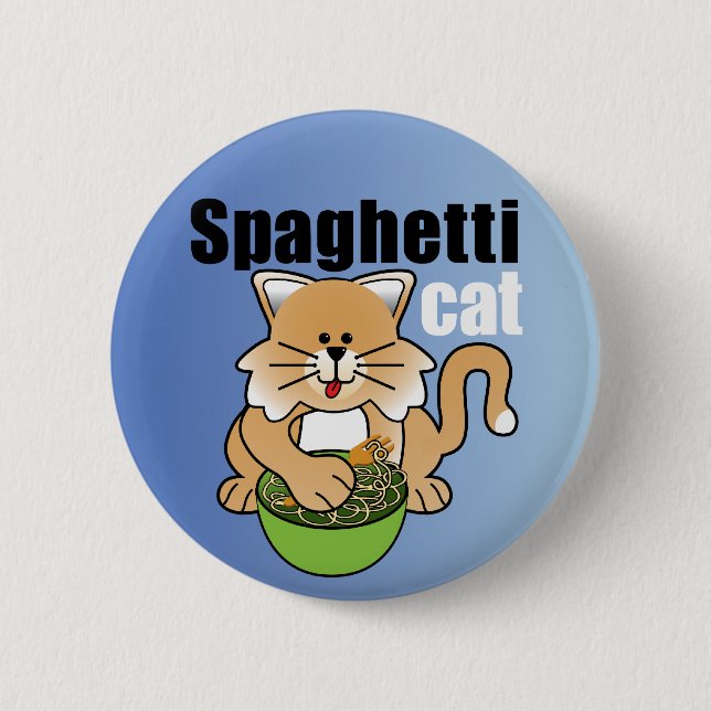 Diese verrückte Spaghetti-Katze Button (Vorderseite)