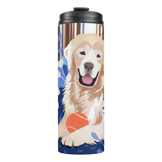DIESE VIELE IST WAHRLICH Golden Retriever Thermal  Thermosbecher (Vorderseite)