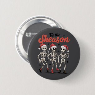 Diese Weihnachtszeit tanzendes Skelett Familie Button