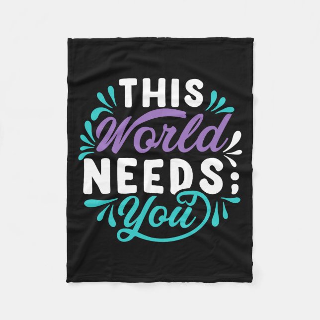 Diese Welt braucht dich Premium Tri-Blend Design Fleecedecke (Vorderseite)