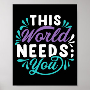 Diese Welt braucht dich Premium Tri-Blend Design Poster