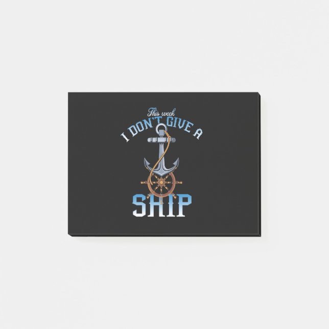 diese Woche gebe ich kein Schiff Post-it Klebezettel (Vorderseite)