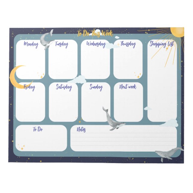 Diese Woche tun Notizblock (Vorderseite)