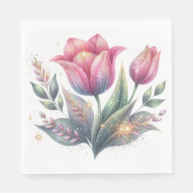 Diese wunderschöne Tulip-Blume Serviette (Vorderseite)
