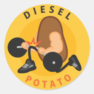 Diesel-Kartoffelaufkleber Runder Aufkleber