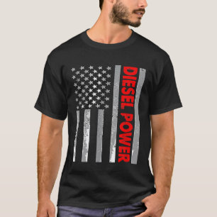 Diesel Kraft Us Flagge LKW Turbo Brüder Mechaniker T-Shirt
