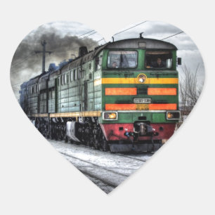 Diesel-Lokomotive-Geschenke für Triebfahrzeugführe Herz-Aufkleber