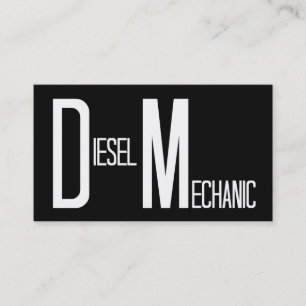 Diesel Mechanic Black Simple Business Card Visitenkarte