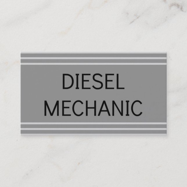 Diesel Mechanic Business Card Visitenkarte (Vorderseite)