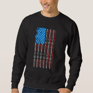 Diesel Mechanic Car Fixierung American Flag Auto R Sweatshirt