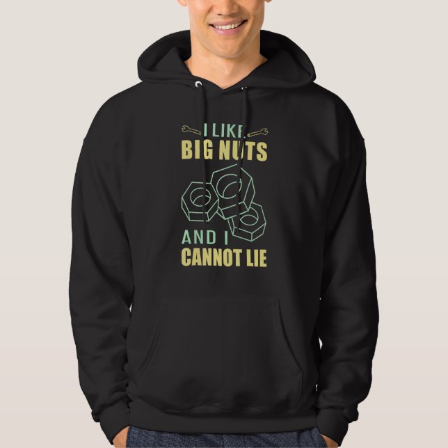 Diesel Mechanic Car Fixierung I like Big Nuts Auto Hoodie (Vorderseite)