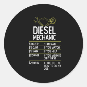 Diesel Mechanic Handwerker Geschenk Idee Runder Aufkleber