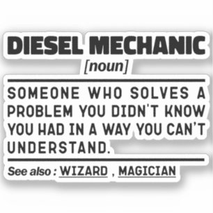 Diesel Mechanic Noun Beruflich Worker Funny Vater Aufkleber