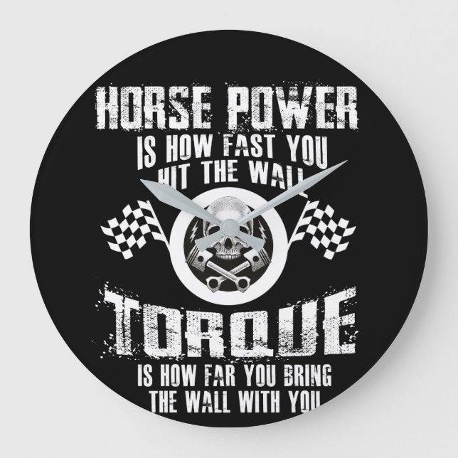 Diesel Mechanik wie weit die Mauer bringen Sie Große Wanduhr (Vorderseite)