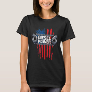 Diesel Mechanischer Diesel Power Us Flag Turbolade T-Shirt