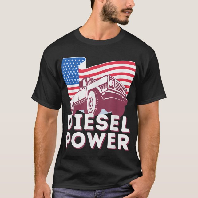 Diesel Power American Flag - Diesel Mechanic Picku T-Shirt (Vorderseite)