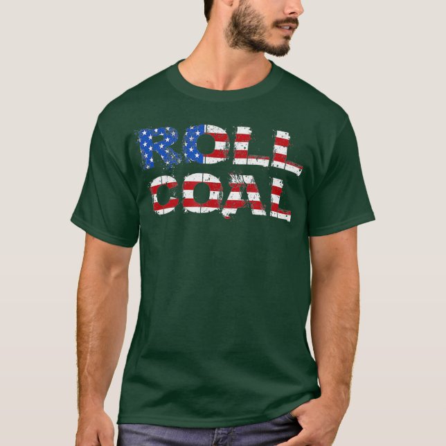 Diesel Roll Coal USA Flag Turbo Diesel Power T-Shirt (Vorderseite)