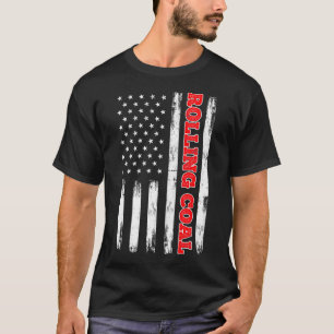 Diesel Roller Coal American Flag Turbo Truck T-Shirt