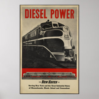 Diesel Train Vintage Travel Poster und Retro Print