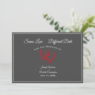 Dieselbe Liebe abweichendes Datum Hochzeit Herz Gr Save The Date